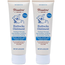 FLANDERS BUTTOCKS OINTMENT - DIAPER RASH CREAM, PHARMACIST DEVELOPED, INSTANT RELIEF (2 PACK 4OZ TUBES)