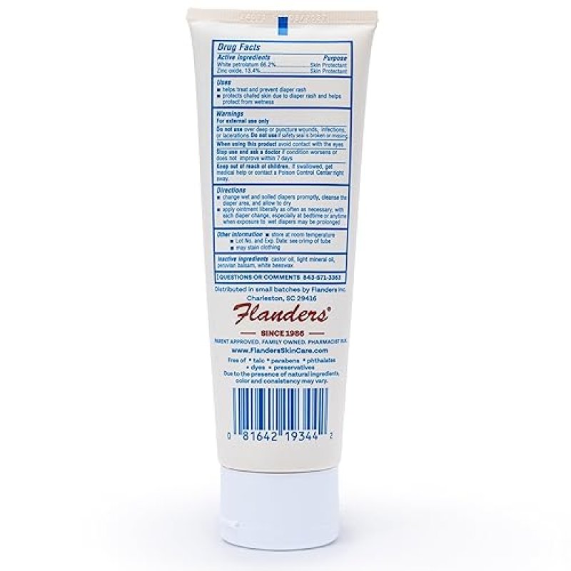 FLANDERS BUTTOCKS OINTMENT - DIAPER RASH CREAM, PHARMACIST DEVELOPED, INSTANT RELIEF (2 PACK 4OZ TUBES)