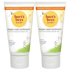 BURTS BEES BABY DIAPER RASH OINTMENT CREAM - 40% ZINC OXIDE, 100% NATURAL, PEDIATRICIAN TESTED - 3 OZ X 2 PACK