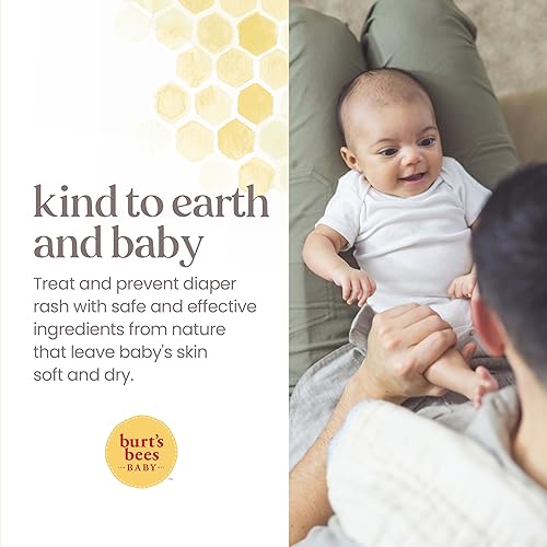 BURTS BEES BABY DIAPER RASH OINTMENT CREAM - 40% ZINC OXIDE, 100% NATURAL, PEDIATRICIAN TESTED - 3 OZ X 2 PACK