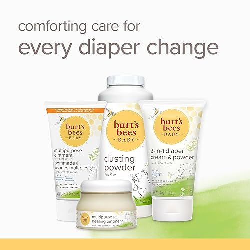 BURTS BEES BABY DIAPER RASH OINTMENT CREAM - 40% ZINC OXIDE, 100% NATURAL, PEDIATRICIAN TESTED - 3 OZ X 2 PACK