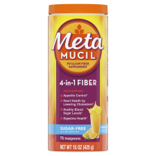 METAMUCIL SUGAR-FREE FIBER POWDER FOR DIGESTIVE HEALTH, ORANGE FLAVOR - 72 SERVINGS