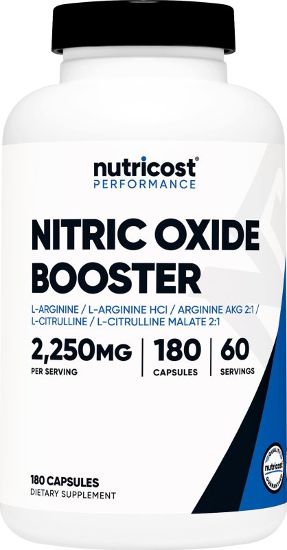 NUTRICOST NITRIC OXIDE BOOSTER 750MG CAPSULES - 180 COUNT SUPPLEMENT