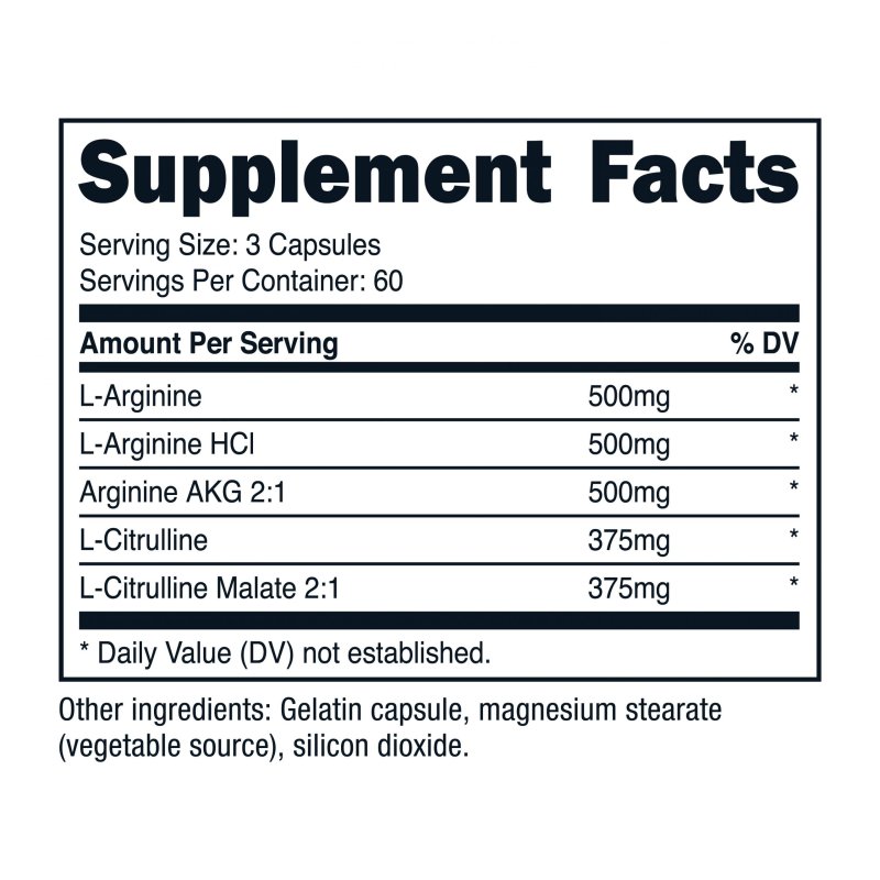 NUTRICOST NITRIC OXIDE BOOSTER 750MG CAPSULES - 180 COUNT SUPPLEMENT