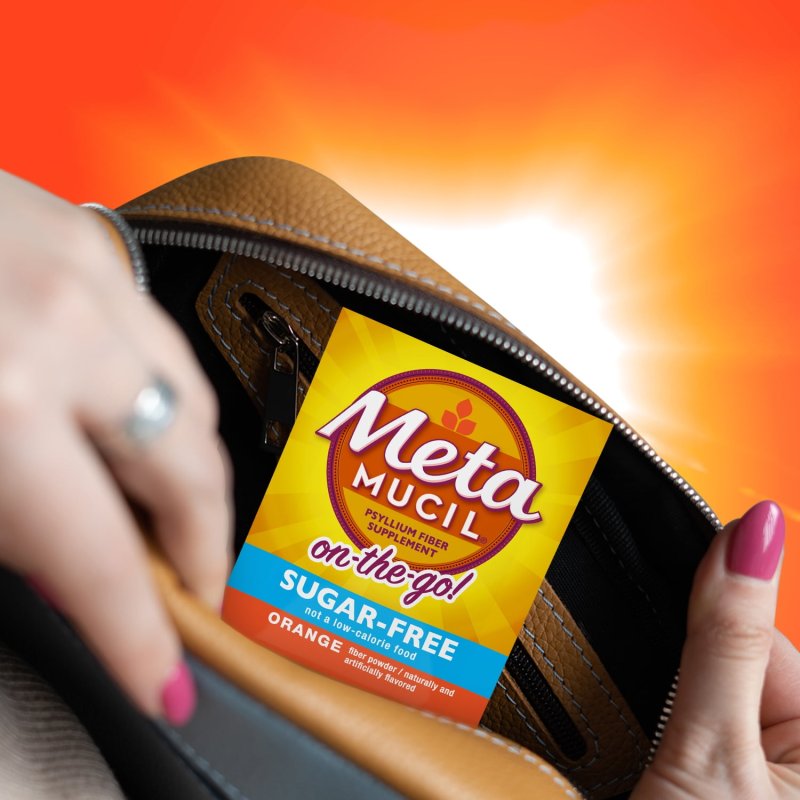 METAMUCIL FIBER SUPPLEMENT PACKETS - DIGESTIVE HEALTH POWDER, SUGAR FREE ORANGE - 44 COUNT