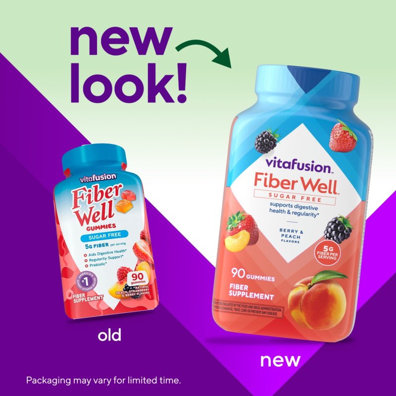 VITAFUSION FIBER WELL SUGAR-FREE GUMMIES, FRUIT FLAVORED, 90 COUNT