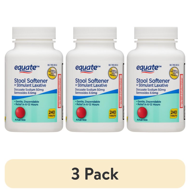 EQUATE STOOL SOFTENER & STIMULANT LAXATIVE TABLETS, 240 COUNT - CONSTIPATION RELIEF