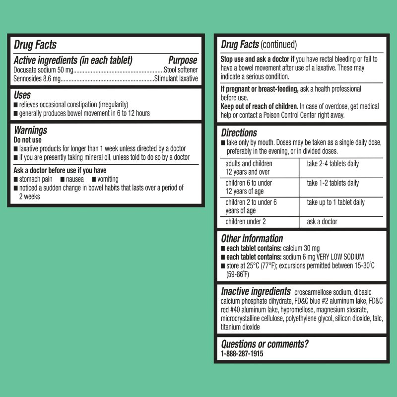 EQUATE STOOL SOFTENER & STIMULANT LAXATIVE TABLETS, 240 COUNT - CONSTIPATION RELIEF