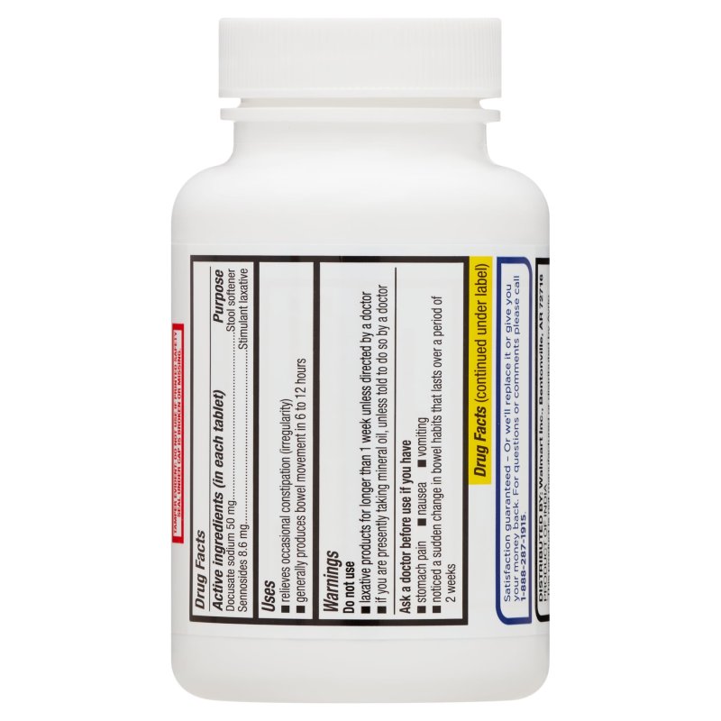 EQUATE STOOL SOFTENER & STIMULANT LAXATIVE TABLETS, 240 COUNT - CONSTIPATION RELIEF