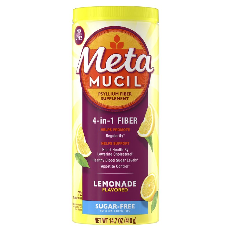 METAMUCIL FIBER POWDER FOR DIGESTIVE HEALTH, SUGAR FREE LEMONADE - 72 SERVINGS