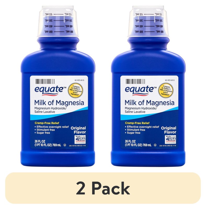 EQUATE MILK OF MAGNESIA SALINE LAXATIVE, ORIGINAL FLAVOR - 26 FL OZ