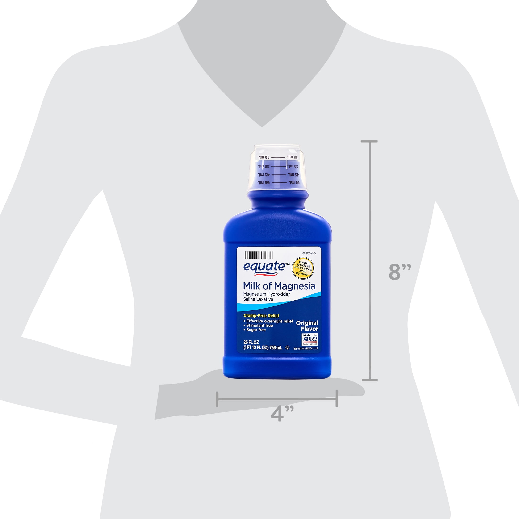 EQUATE MILK OF MAGNESIA SALINE LAXATIVE, ORIGINAL FLAVOR - 26 FL OZ