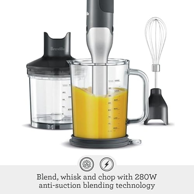 BREVILLE CONTROL GRIP IMMERSION BLENDER - BRUSHED STAINLESS STEEL, ONE SIZE