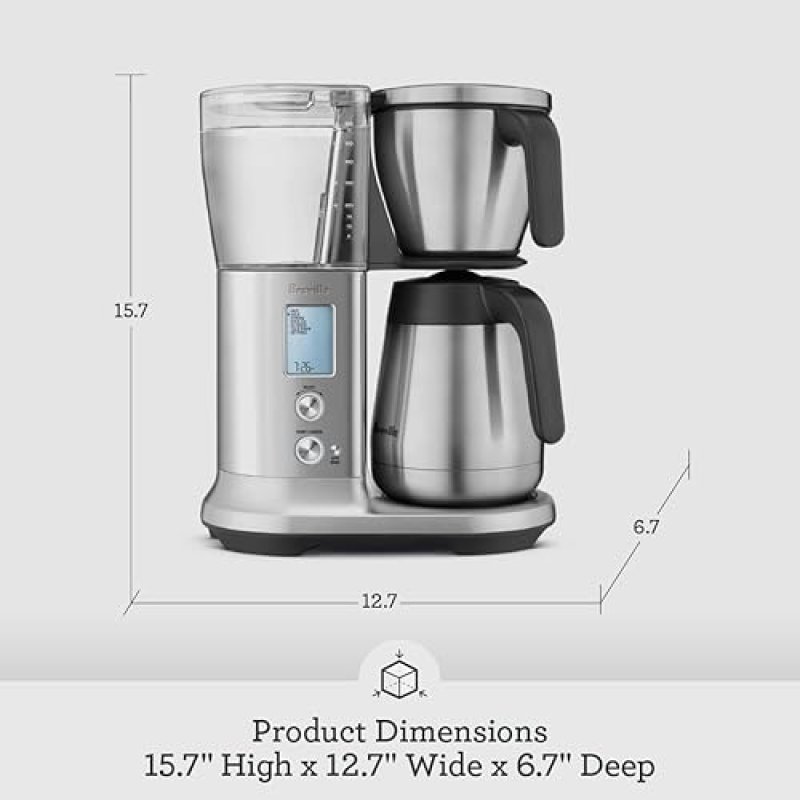 BREVILLE PRECISION BREWER COFFEE MAKER WITH THERMAL CARAFE, BRUSHED STAINLESS STEEL