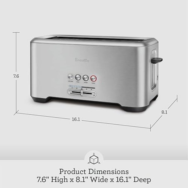 BREVILLE BIT MORE TOASTER, 4-SLICE, BRUSHED STAINLESS STEEL