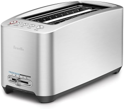 BREVILLE DIE-CAST LONG SLOT SMART TOASTER 4 SLICE - BRUSHED STAINLESS STEEL