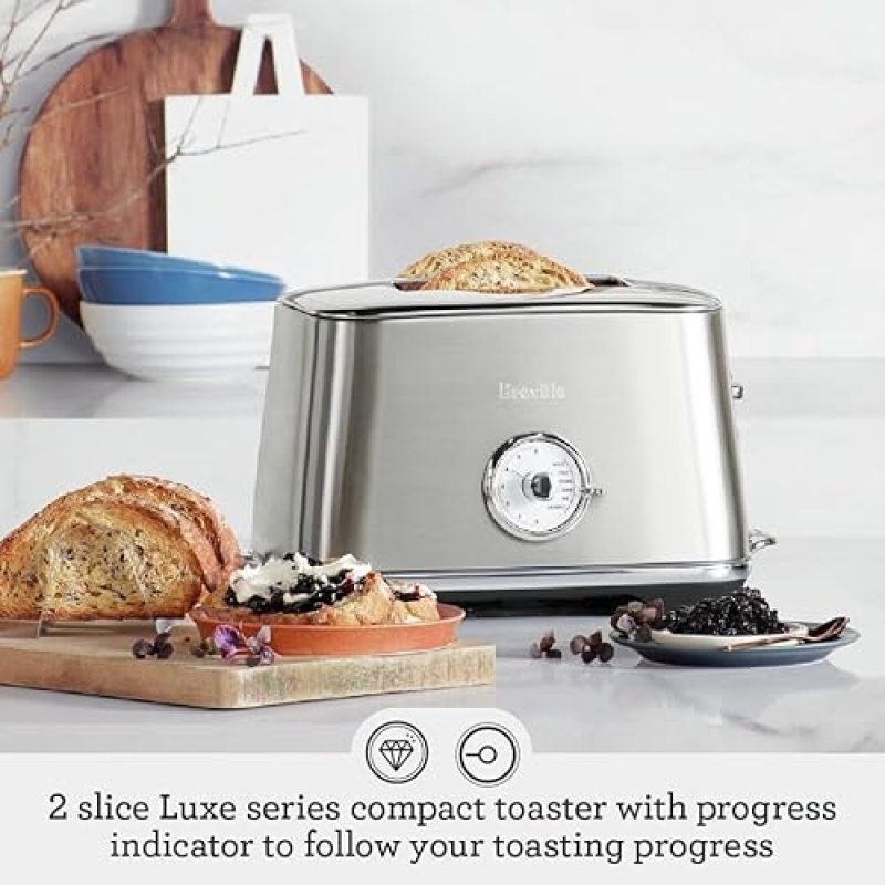 BREVILLE LUXE 2-SLICE TOASTER BTA735BSS - BRUSHED STAINLESS STEEL