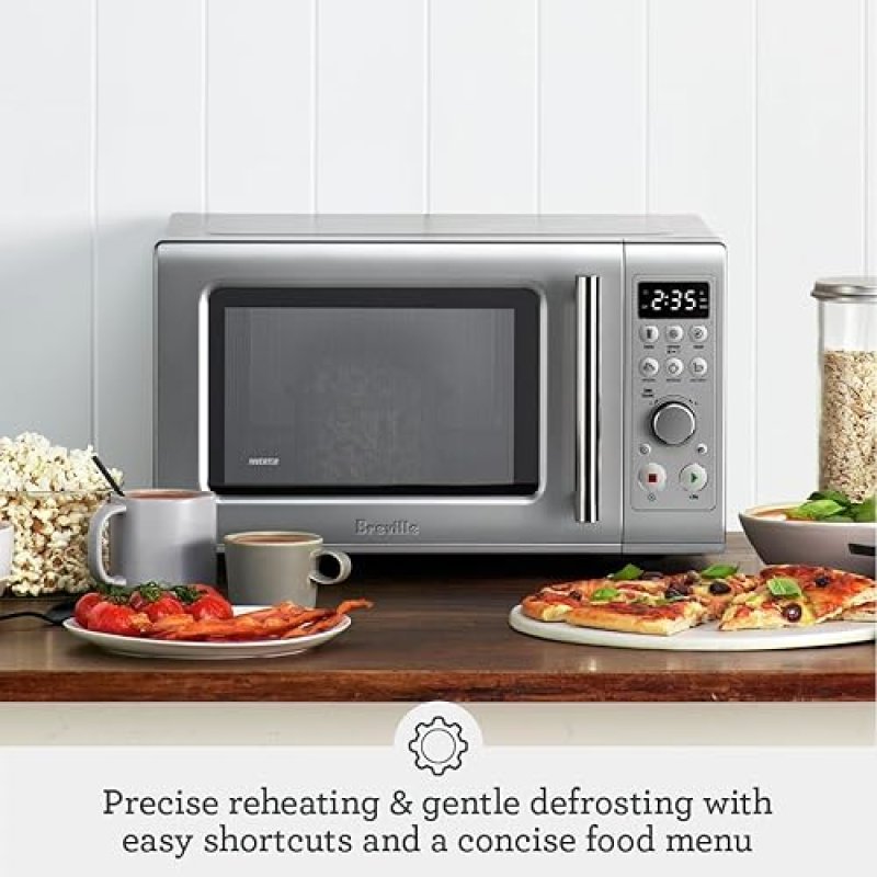 BREVILLE COMPACT WAVE SOFT CLOSE MICROWAVE OVEN - SILVER