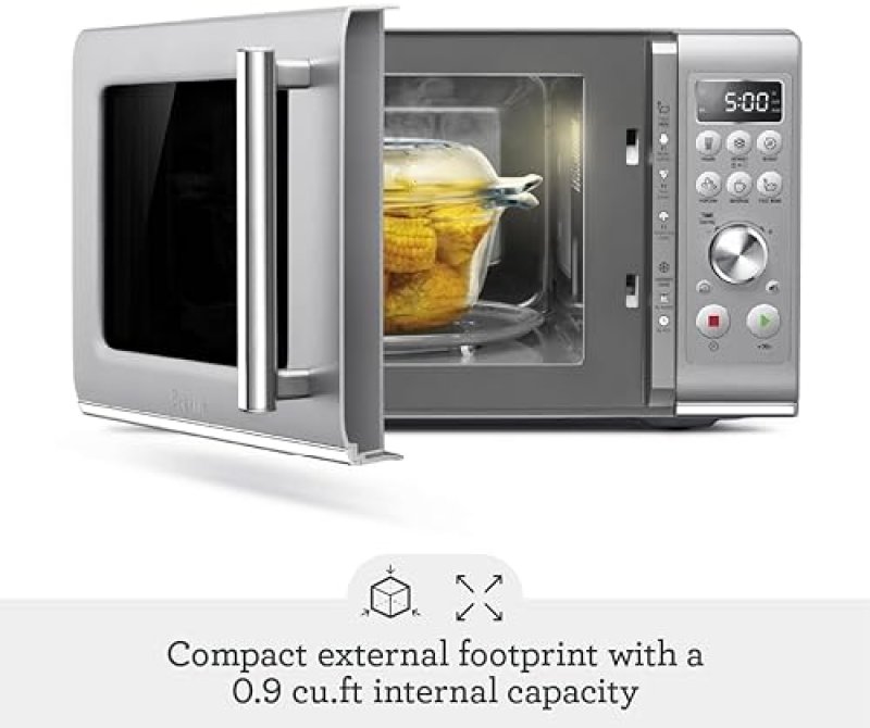 BREVILLE COMPACT WAVE SOFT CLOSE MICROWAVE OVEN - SILVER