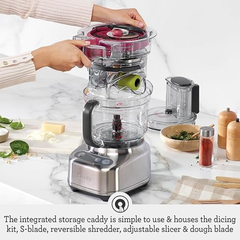 BREVILLE BFP638 PARADICE 9 CUP FOOD PROCESSOR & DICER, SMALL, STAINLESS STEEL