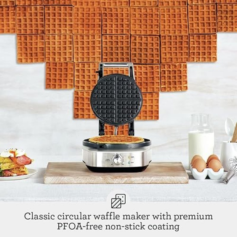 BREVILLE NO-MESS WAFFLE MAKER BWM520XL, STAINLESS STEEL FINISH