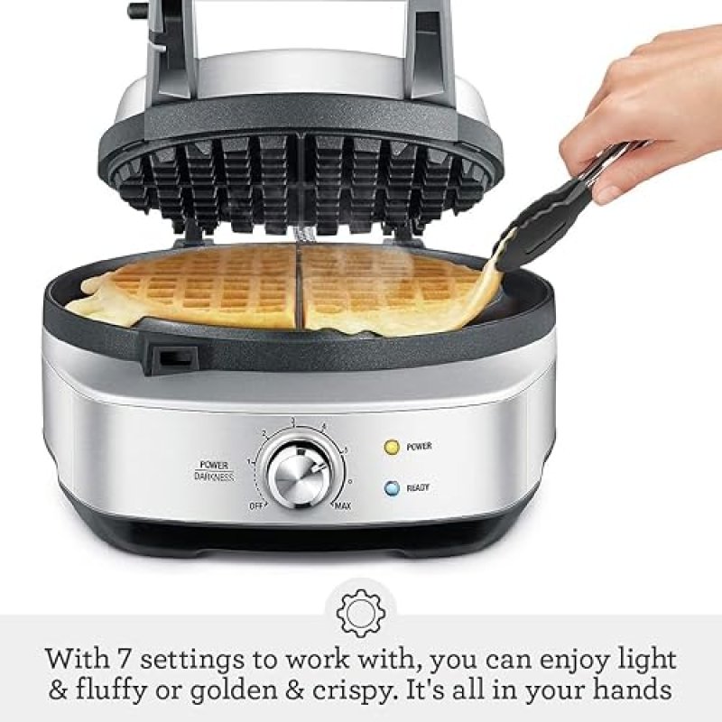 BREVILLE NO-MESS WAFFLE MAKER BWM520XL, STAINLESS STEEL FINISH