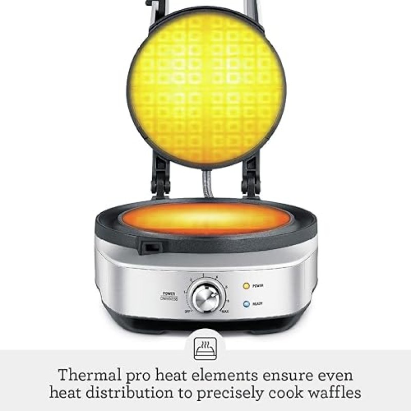 BREVILLE NO-MESS WAFFLE MAKER BWM520XL, STAINLESS STEEL FINISH