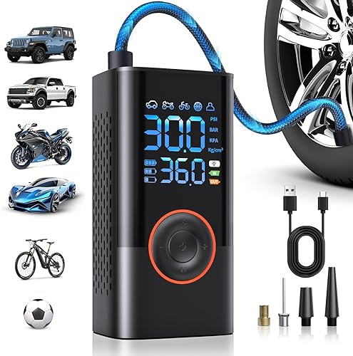 CORDLESS TIRE INFLATOR WITH DIGITAL GAUGE - 150PSI, FAST INFLATION, AUTO SHUTOFF - CARS, MOTORCYCLES, BIKES
