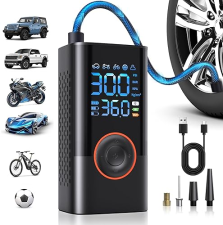 CORDLESS TIRE INFLATOR WITH DIGITAL GAUGE - 150PSI, FAST INFLATION, AUTO SHUTOFF - CARS, MOTORCYCLES, BIKES