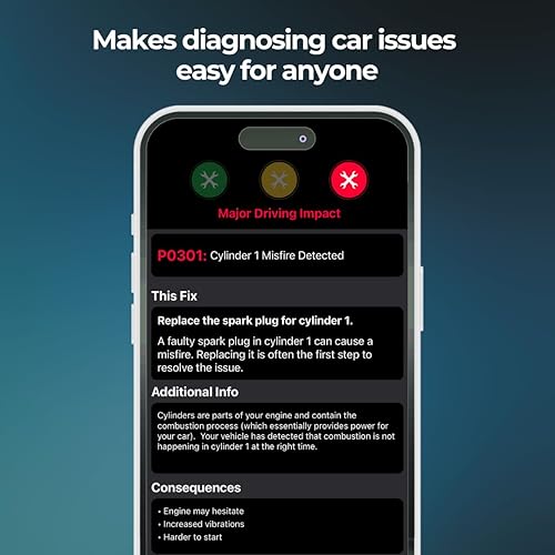 FIXD BLUETOOTH OBD2 SCANNER FOR CAR - AUTO DIAGNOSTIC TOOL FOR IPHONE & ANDROID (1 PACK)