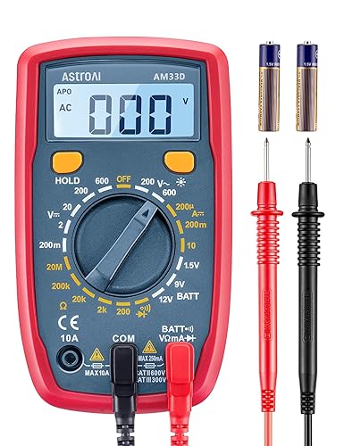 ASTROAI DIGITAL MULTIMETER TESTER 2000 COUNTS WITH DC AC VOLTMETER, OHM VOLT AMP METER - BLUE