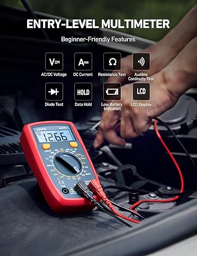 ASTROAI DIGITAL MULTIMETER TESTER 2000 COUNTS WITH DC AC VOLTMETER, OHM VOLT AMP METER - BLUE