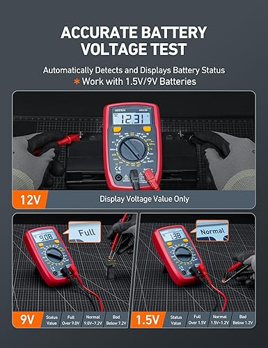 ASTROAI DIGITAL MULTIMETER TESTER 2000 COUNTS WITH DC AC VOLTMETER, OHM VOLT AMP METER - BLUE
