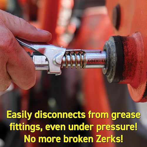 LOCKNLUBE GREASE GUN COUPLER | ORIGINAL LOCKING DESIGN | 10,000 PSI | LONG-LASTING & REBUILDABLE
