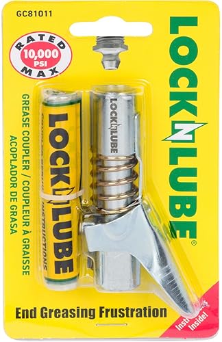 LOCKNLUBE GREASE GUN COUPLER | ORIGINAL LOCKING DESIGN | 10,000 PSI | LONG-LASTING & REBUILDABLE