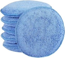 MICROFIBER CAR WAX APPLICATOR PADS, BUFFING & POLISHING FOAM (6 PACK, 5" DIAMETER)