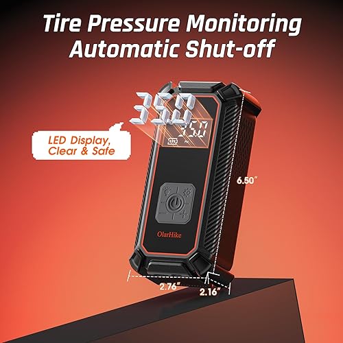 CORDLESS TIRE INFLATOR AIR COMPRESSOR 150PSI DUAL MODE LED GAUGE
