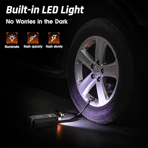 CORDLESS TIRE INFLATOR AIR COMPRESSOR 150PSI DUAL MODE LED GAUGE
