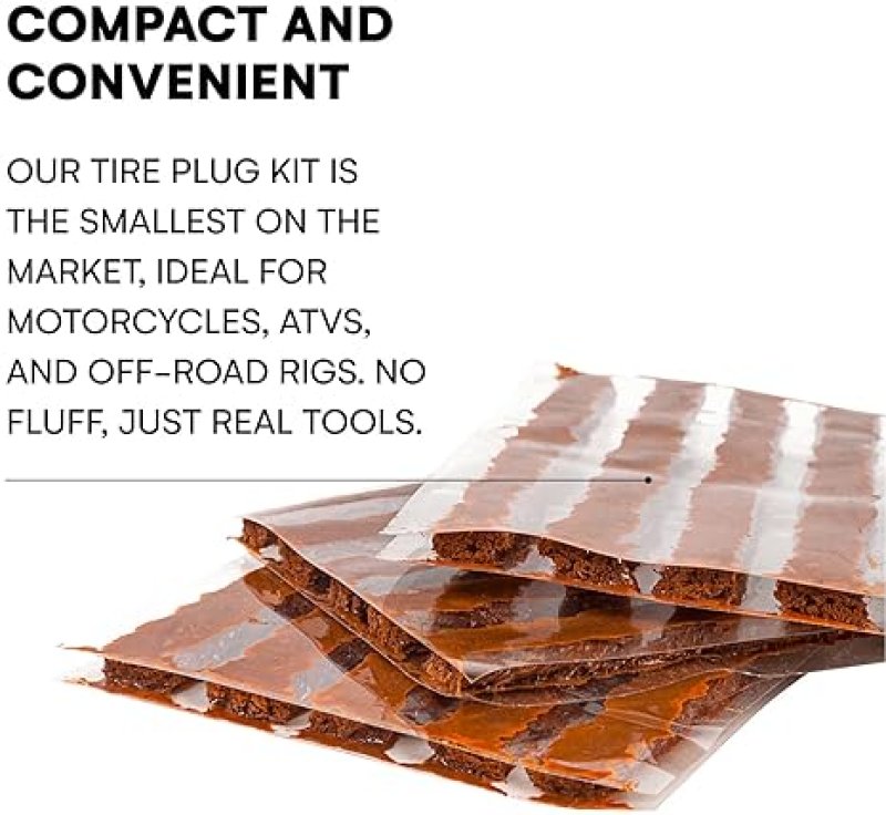 BOULDER TOOLS COMPACT TIRE REPAIR KIT WITH MOLLE STORAGE POUCH - UNIVERSAL HEAVY DUTY PLUG SET