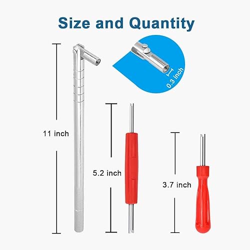 RISEUVO STEM PULLER AND INSTALLER SET WITH VALVE CORE REMOVER TOOL - 10 TR412, 6 TR413, 6 TR414 VALVE STEMS