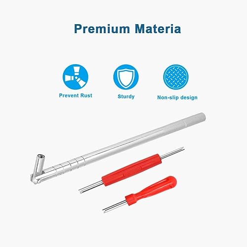 RISEUVO STEM PULLER AND INSTALLER SET WITH VALVE CORE REMOVER TOOL - 10 TR412, 6 TR413, 6 TR414 VALVE STEMS