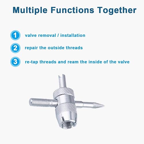 RISEUVO STEM PULLER AND INSTALLER SET WITH VALVE CORE REMOVER TOOL - 10 TR412, 6 TR413, 6 TR414 VALVE STEMS