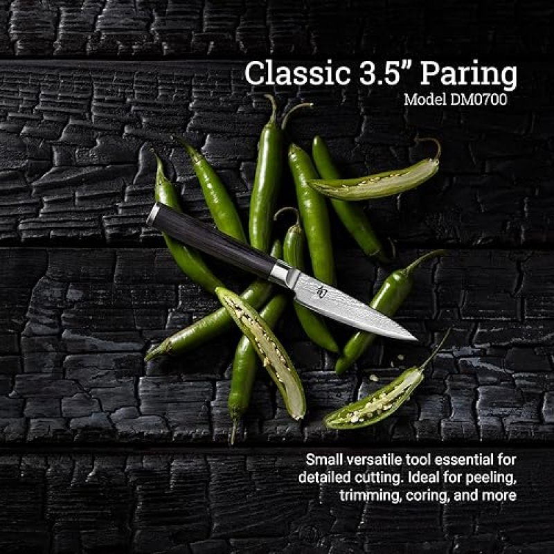 SHUN CLASSIC 3.5" PARING KNIFE - JAPANESE VEGETABLE & FRUIT KNIFE WITH VG-MAX CORE