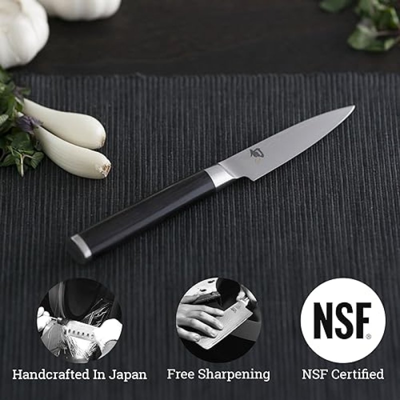 SHUN CLASSIC 3.5" PARING KNIFE - JAPANESE VEGETABLE & FRUIT KNIFE WITH VG-MAX CORE