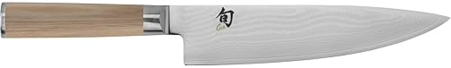 SHUN CLASSIC BLONDE 8" CHEF'S KNIFE - JAPANESE VG-MAX BLADE, DAMASCUS CLAD, PAKKAWOOD HANDLE