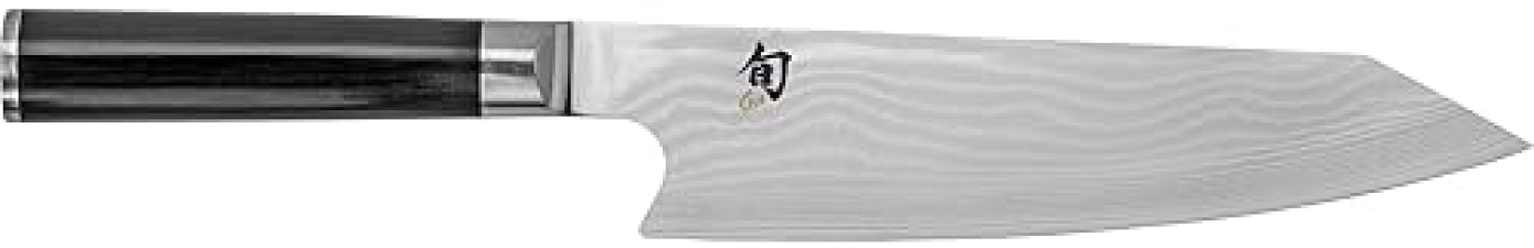 SHUN CLASSIC 8" KIRITSUKE KNIFE: JAPANESE VG-MAX KITCHEN KNIFE FOR CHEFS, DAMASCUS STEEL, PAKKAWOOD HANDLE
