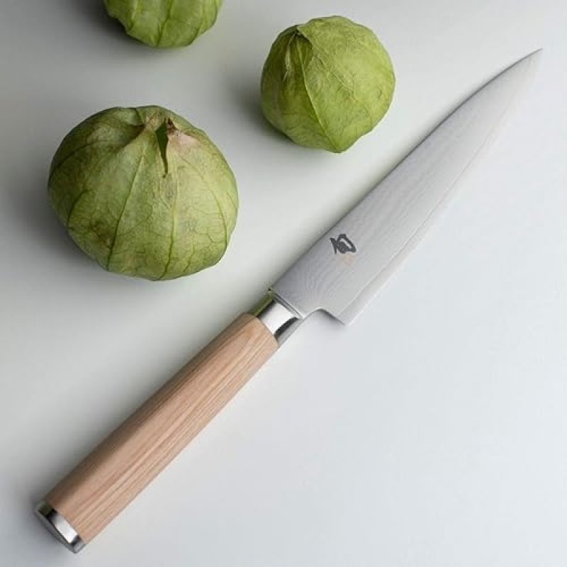 SHUN CLASSIC BLONDE 6" UTILITY KNIFE | JAPANESE VG-MAX CORE | DAMASCUS STEEL | PAKKAWOOD HANDLE | PRECISION FOR CHEFS