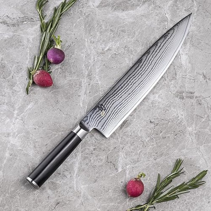 SHUN CLASSIC 10" CHEF'S KNIFE - HANDCRAFTED JAPANESE KITCHEN KNIFE FOR PRO & HOME CHEFS, VG-MAX CORE, DAMASCUS STEEL