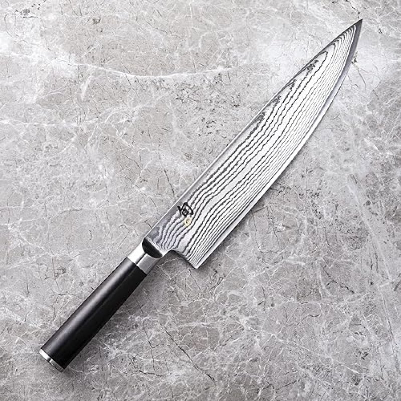 SHUN CLASSIC 10" CHEF'S KNIFE - HANDCRAFTED JAPANESE KITCHEN KNIFE FOR PRO & HOME CHEFS, VG-MAX CORE, DAMASCUS STEEL