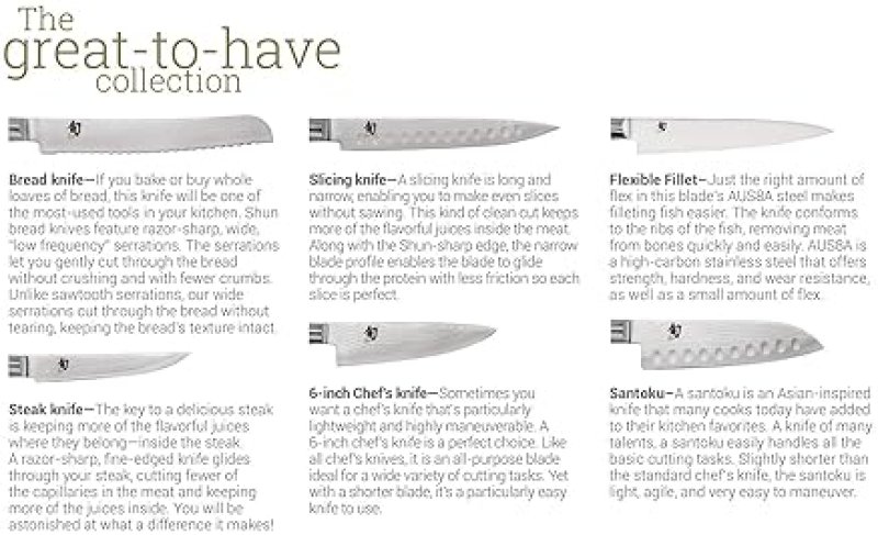 SHUN CLASSIC 4-PIECE STEAK KNIFE SET, HANDCRAFTED JAPANESE VG-MAX CORE, DAMASCUS STAINLESS STEEL